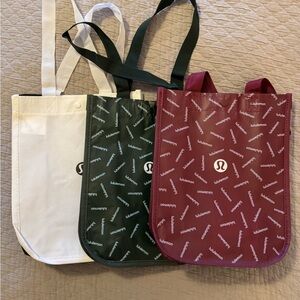 Lululemon Tote Bag Set - White, Green, Red